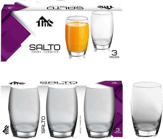 TnS Salto Set Gläser Bier, μπίρας aus Glas 280ml 3Stück