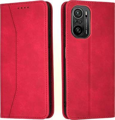 Bodycell PU Leather Synthetic Leather Wallet Red (Poco F3 / Mi 11i)