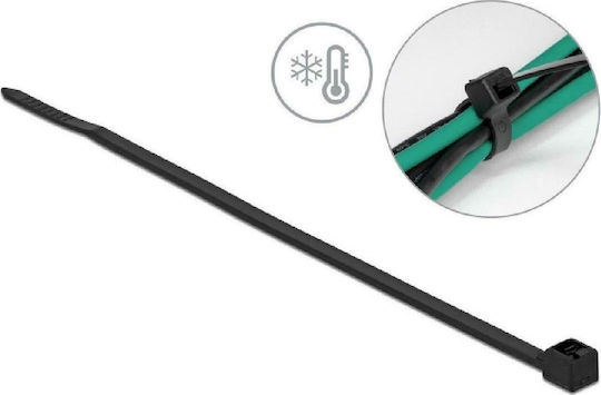 DeLock Cable Ties Plastic 200mm x 4.8mm in Black Colour (100 pcs) (19189)