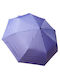 ANTIANEMIC Mini-Regenschirm 3-fach automatisch mit Radius 58cm Groß mit Öffnung 104cm, Fiberglasgestell-monochrom Lila mit Sportgriff
