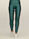 Bodymove Women's Long Training Legging Shiny & High Waisted Dark Green