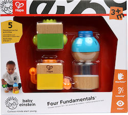 Hape Stacking Toy Four Fundamentals Sensory Set made of Wood with Sounds for 3++ Months