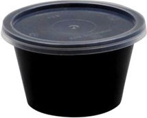 Ready Disposable Plastic PP Tableware for Sauce 120ml Black 100pcs