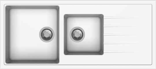 Macart Lexus D-200 Drop-In Kitchen Sink made of Liquid Granite M116xP50cm Alpina