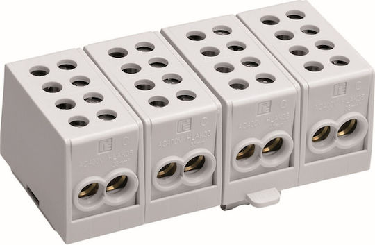 Hager Power Distribution Block Multiple Connections Rail 4P KH35A
