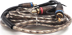 Conchord Set de Cabluri Audio Auto Auto Cablu RCA spirală gri, cu ecran din folie de aluminiu și sârmă de drenaj, 5m