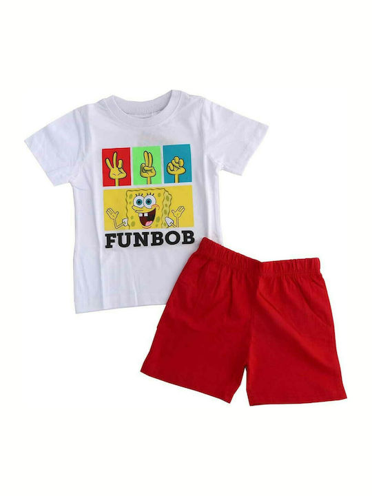 Nickelodeon Set Top & Bottom Kids Summer Cotton Pyjamas Red