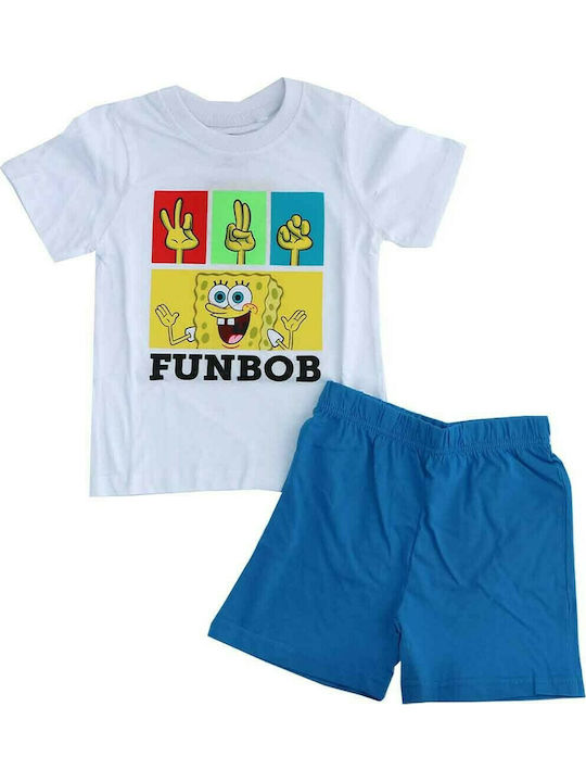 Nickelodeon Kinder Schlafanzug Sommerlich Weiß
