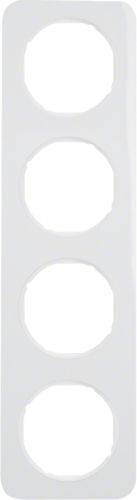 Hager Switch Frame 4 Positions Vertical Installation in White Color 10142189
