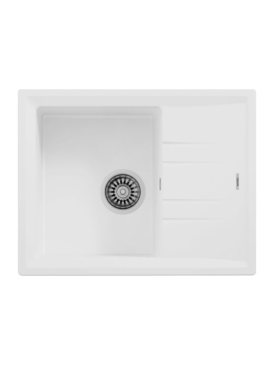 Teka Stone 45 S-TG 1C 1E Ένθετος Νεροχύτης από Συνθετικό Γρανίτη Μ65xΠ51cm White