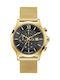 GC Watches Men's Watch 44mm Chronograph Battery with Gold Metal Bracelet