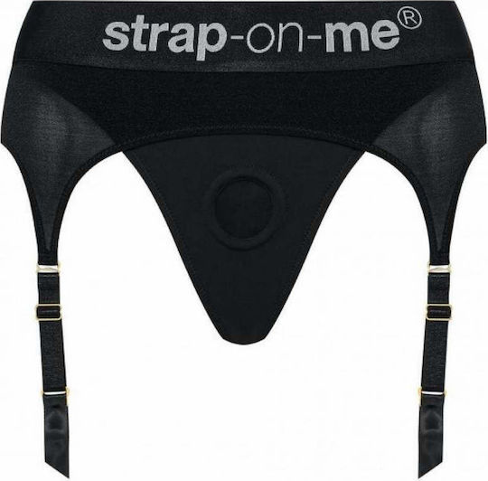 Strap-On-Me Rebel Luxus Strap-Ons Gurt mit Hosenträgern Unterwäsche in Schwarz Farbe
