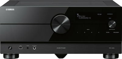 Yamaha RX-A8A Amplificator Home Cinema cu Radio 4K/8K 11.2 Canale 185W/8Ω cu HDR și Dolby Atmos Negru