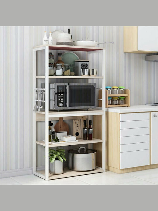 Pakketo Tace Metallic Kitchen Rack 4 Tiers Beige 50x30x129cm