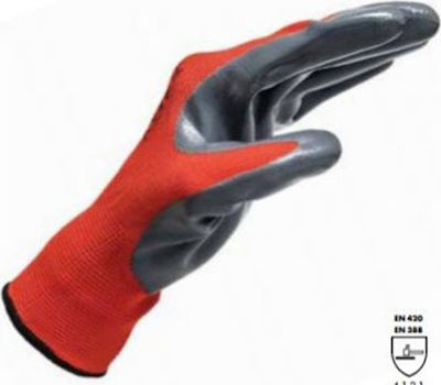 Wurth Uni Top Safety Glofe Nitrile Garden Red