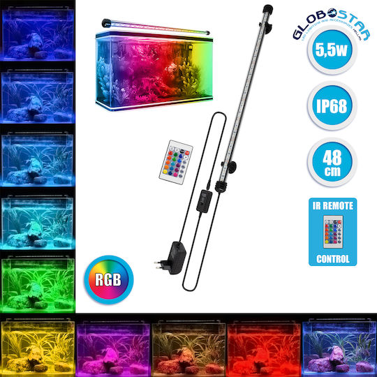 GloboStar Φωτιστικό Ενυδρείου με Λάμπα Led 48cm 180° AC 230V 5.5W