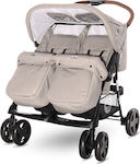 Lorelli Twin Double Stroller Suitable for Newborn String Beige 14.45kg