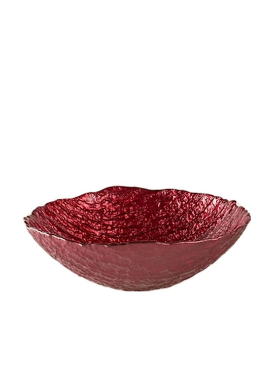 Espiel Ramos Glass Salad Bowl Red 25x25cm