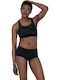 Speedo Sport Bikini Set Sports Bra & Slip Bottom Boomstar Black