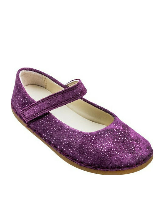 Kids Anatomic Ballerinas Skylark with Hoop & Loop Closure Purple