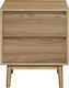 Simone Wooden Bedside Table Δρυς 40x45x54.5cm