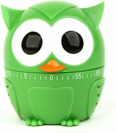 Kikkerland Analog Küchentimer Owl Countdown Green KT36B