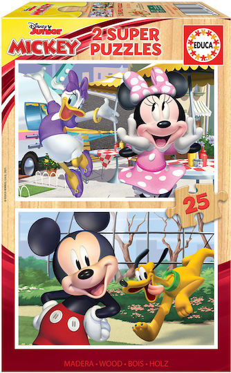 Wooden Kids Peg Puzzle Mickey & Friends 50pcs Educa