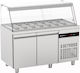 Inomak Edelstahl Kühltisch Salat mit 2 Türen und Kühlaggregat +3/+10°C L136xB70xH130cm