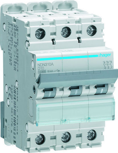 Hager Siguranță automată 10A Tripolară AC NDN310A