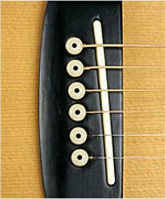 Daddario Plastic Bridge Pins Ivory/Ebony Dot