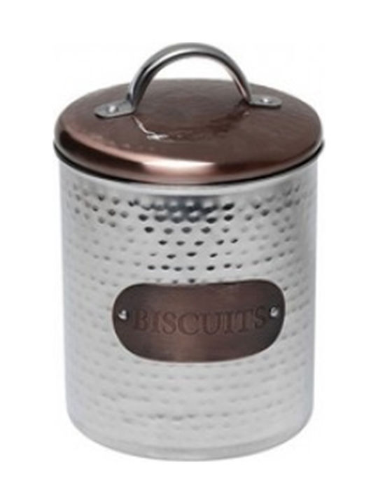 Espiel Biscuit Μπισκοτιέρα Μεταλλική Ασημί 17εκ.