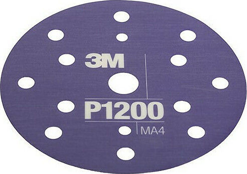 3M Hookit Φύλλο Λείανσης Έκκεντρου Τριβείου K1200 με 15 Τρύπες 150x150mm