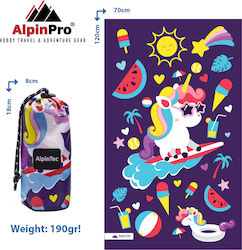 AlpinPro Dryfast Shapes Beach Towel Purple 120x70cm