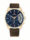 Tommy Hilfiger Baker Herrenuhr 44mm Chronograph Batterie mit Braun Lederarmband