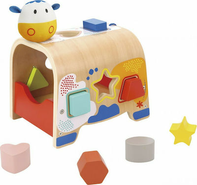 Tooky Toys Shape Sorting Toy Αγελάδα made of Wood for 12++ Months