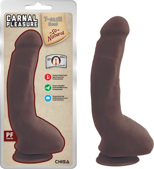 Chisa Novelties Carnal Pleasure Realistic Vibrator 23.5cm Brown