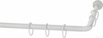 Grekon Corner Shower Curtain Rod Wall Mounted Aluminium White 90x90-90cm
