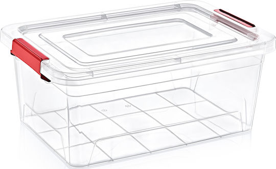 Viosarp Plastic Storage Box with Lid Transparent 35x23.5x15cm