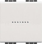 Legrand Bticino Living Light Recessed Electrical Lighting Wall Switch no Frame Basic Illuminated White N4051M2AN