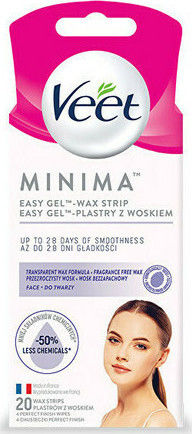 Veet Minima Easy Gel Ταινίες Αποτρίχωσης για το Πρόσωπο 20τμχ