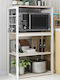 Pakketo Wille Kitchen Rack Metallic 4 Tiers White 50x30x99cm