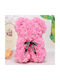 Bear of Artificial Roses Pink 25cm in Box Dorosimo