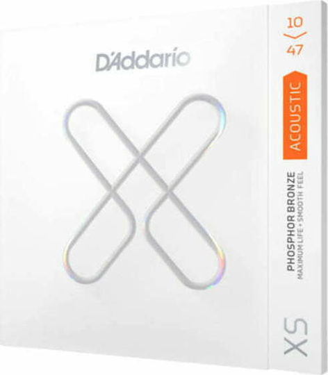 Daddario Set of Phosphor Bronze Strings for Acoustic Guitar XS Acoustic Extra Light 10 - 47"
