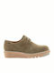 Marta Women's Leather Flatform Oxfords Green