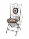 Outdoor Chair Metallic Bistro Terracotta / White 2pcs 37x44x89cm.