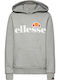 Ellesse Kids Fleece Sweatshirt with Hood and Pocket Gray