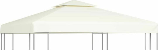 vidaXL Square Cover for Kiosk White With Hoop & with PVC Coating 3x3m 310gr/m²