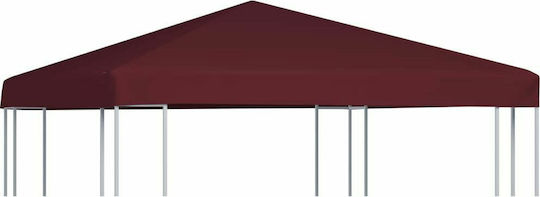 vidaXL Покривало за беседка Бордо с PVC покритие 3x3m
