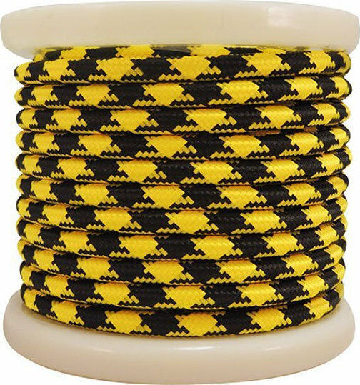 Elvhx Textile Υφασμάτινο Καλώδιο 2x0.75mm² 10m σε Κίτρινο Χρώμα EL330039