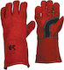 Ergo Cotton Safety Glofe Leather Welding Red